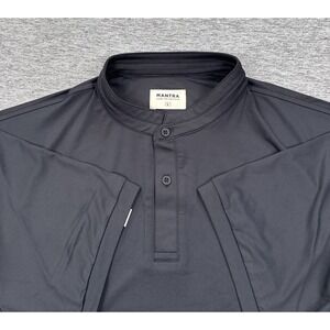 Mantra Polo Shirt Mens Large Black Band Collar Performance Stretch Golf Sport